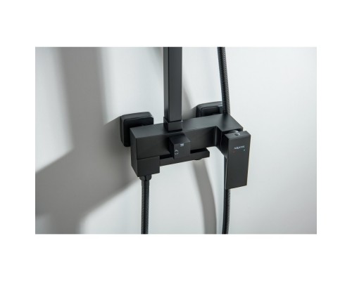 AQ2640MB ЛИБРА душевая система (смеситель для ванны) 300х200мм, матовый черный AQ2640MB