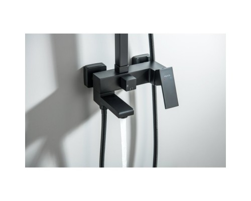 AQ2640MB ЛИБРА душевая система (смеситель для ванны) 300х200мм, матовый черный AQ2640MB