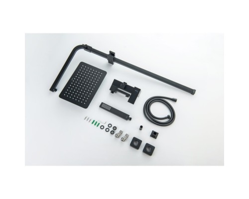 AQ2640MB ЛИБРА душевая система (смеситель для ванны) 300х200мм, матовый черный AQ2640MB