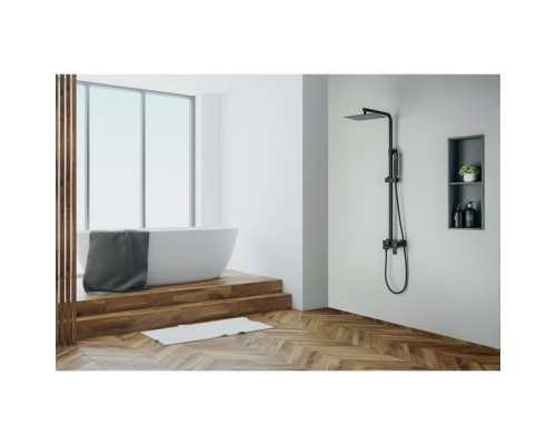 AQ2640MB ЛИБРА душевая система (смеситель для ванны) 300х200мм, матовый черный AQ2640MB