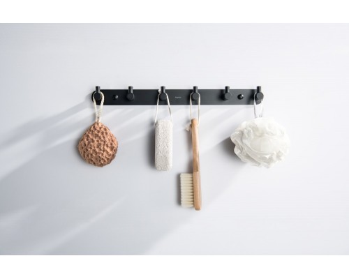 AQ4124MB ЕВРОПА планка с 6 крючками, матовый черный AQ4124MB