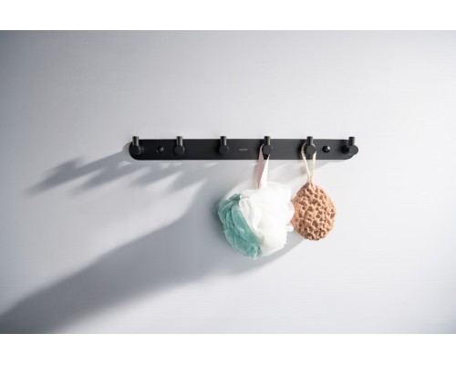 AQ4124MB ЕВРОПА планка с 6 крючками, матовый черный AQ4124MB