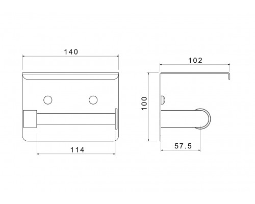 AQ4939BG ЕВРОПА бумагодержатель с полкой, шлиф. золото AQ4939BG