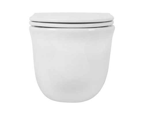 AQ1112-00 КЛАССИК Унитаз подвесной компакт безободковый 490365340, тонкое сиденье с механизмом плавного закрывания, крепеж AQ1112-00