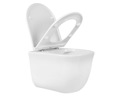 AQ1112-00 КЛАССИК Унитаз подвесной компакт безободковый 490365340, тонкое сиденье с механизмом плавного закрывания, крепеж AQ1112-00