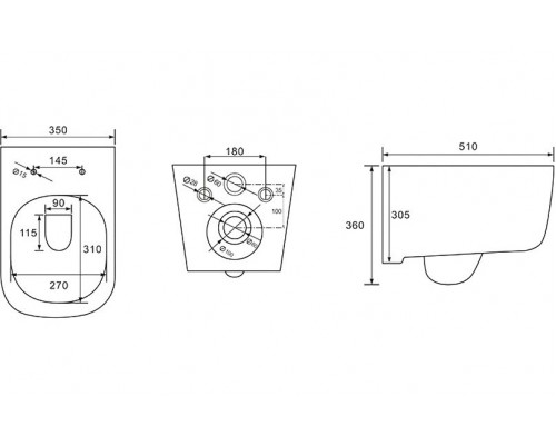 SET AQUATEK ДИВА-015 4в1 (рама AQUATEK Standard INS-0000012+ кркпеж KKI-0000002+клавиша KDI-0000015+унитаз ДИВА AQ2012-00 с тонким сиденьем soft-close SET AQUATEK ДИВА-015 4в1
