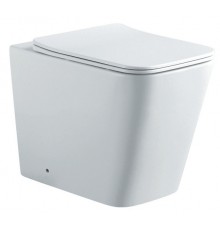 AQ1908N-00 ЛИБРА New Унитаз напольный приставной безободковый 540355410, горизонтальный выпуск, тонкое сиденье с механизмом пл.закрывания, крепеж AQ1908N-00