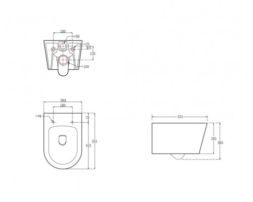 SET AQUATEK ОБЕРОН T (рама AQUATEK Standard INS-0000012(без клавиши и крепежа)+унитаз ОБЕРОН AQ1365T-00 с тонким сиденьем soft-close SET AQUATEK ОБЕРОН T