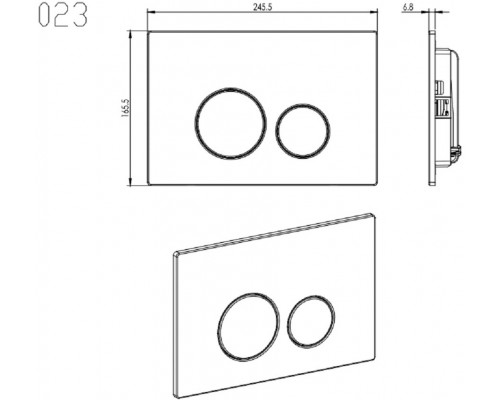 KDI-0000038 (023G) Панель смыва нержавеющая сталь/PVD, цвет Титановое золото матовое (клавиши круглые) KDI-0000038