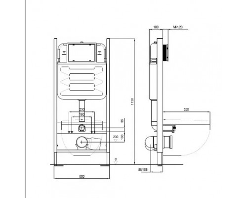 E21747RU-CP Унитаз c инсталляцией Jacob Delafon Vox, сиденье тонкое микролифт, панель для двойного смыва, хром (E36495-NF+E36496-CP+EDM102+E20142) E21747RU-CP