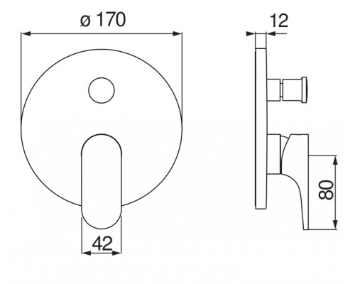 YO126100/ECR YO смеситель для ванны (внешняя часть) YO126100/ECR