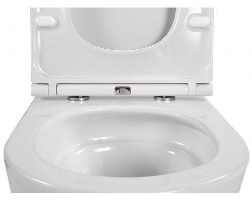 AQ1900T-00 ЕВРОПА Унитаз-компакт подвесной безободковый 490360320мм, смыв TORNADO, тонкое сиденье с механизмом плавного закрывания, крепеж AQ1900T-00