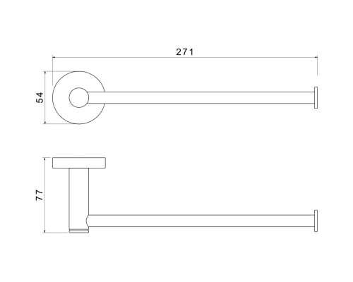 AQ4119BGM ЕВРОПА полотенцедержатель, оружейная сталь (шлиф. черный хром) AQ4119BGM