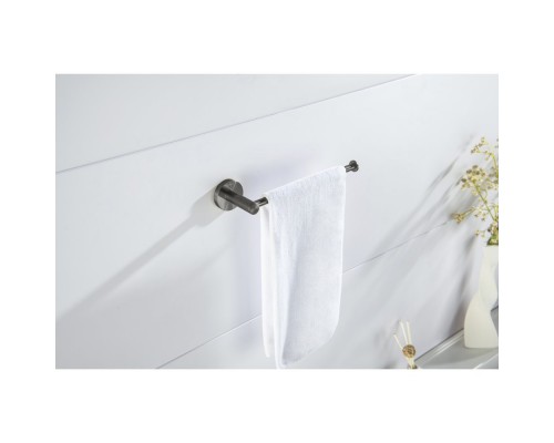 AQ4119BGM ЕВРОПА полотенцедержатель, оружейная сталь (шлиф. черный хром) AQ4119BGM