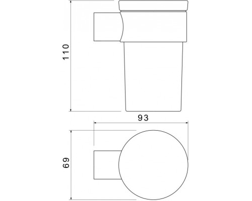 AQ4427MB ЛИРА стакан с держателем, матовый черный AQ4427MB