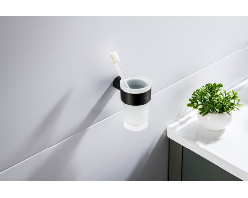 AQ4427MB ЛИРА стакан с держателем, матовый черный AQ4427MB