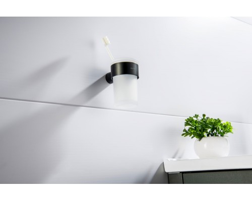 AQ4427MB ЛИРА стакан с держателем, матовый черный AQ4427MB