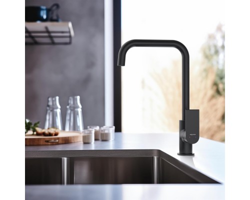 AQ1480MB ЛИРА смеситель для кухни, матовый черный AQ1480MB