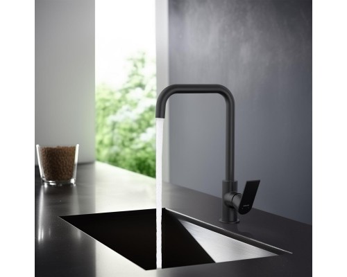 AQ1480MB ЛИРА смеситель для кухни, матовый черный AQ1480MB