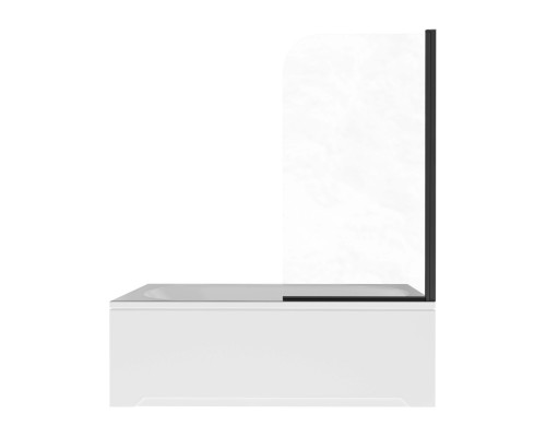 AQ.BSRC.080.1BL Шторка на ванну, одноэлементная, поворотная 800X1500 профиль черный, стекло прозрачное 6мм, угол круглый AQ.BSRC.080.1BL