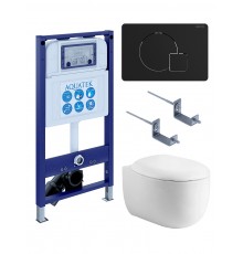 SET AQUATEK АЛЬТАИР cm-069 4в1 (рама AQUATEK INS-0000025 +крепление KKI-0000002 +кнопка KDI-0000069 +унитаз AQ1980-00 +тонкое сиденье с механиз) SET AQUATEK АЛЬТАИР cm-069 4в1