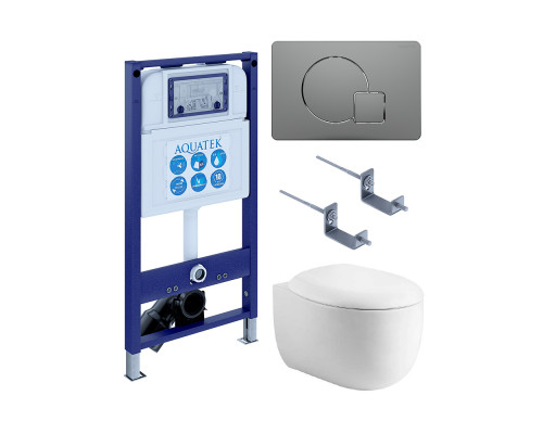 Комплект инсталляции 4 в 1 AQUATEK АЛЬТАИР (рама INS-0000025, кнопка KDI-0000070, унитаз AQ1980-00) cm-070