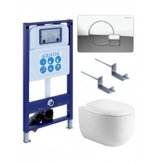 SET AQUATEK АЛЬТАИР cm-067 4в1 (рама AQUATEK INS-0000025 +крепление KKI-0000002 +кнопка KDI-0000067 +унитаз AQ1980-00 +тонкое сиденье с механиз) SET AQUATEK АЛЬТАИР cm-067 4в1