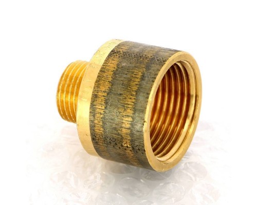 Переходник круглый НВ Viega 1/2" x 1" бронза