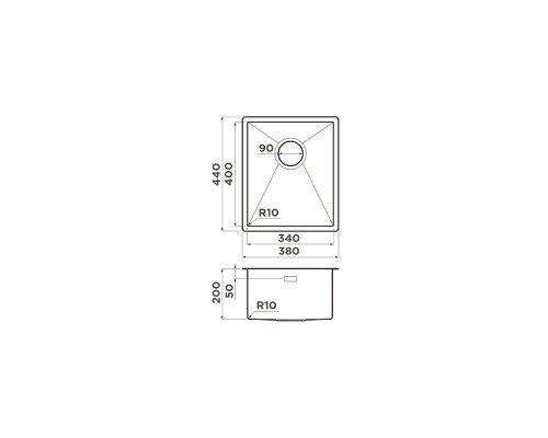 Omoikiri Taki 38-U/IF-LG Кухонная мойка нерж. сталь 38x44 см, цвет: светлое золото 4973092