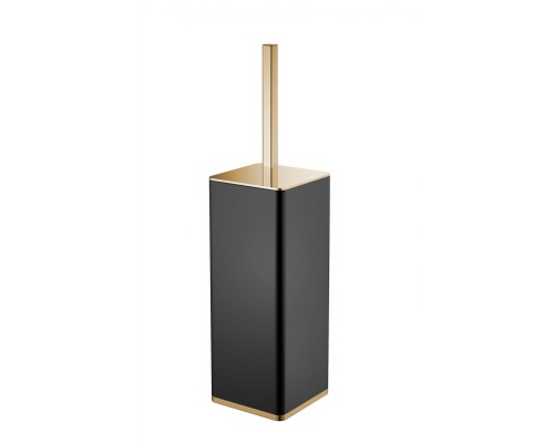 Boheme Ершик для унитаза напольный с керамической колбой, цвет: black/gold 10949-B-G