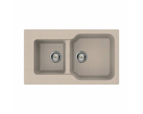 Мойка, OMOIKIRI, Maru, шгв 860-500-220, отверстия для смесителя-6 промаркированных, чаши-2, цвет-бежевый