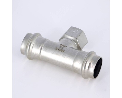 Тройник В-пресс IBP 22 x 1/2" x 22 нерж.сталь Тройник В-пресс IBP 22 x 1/2" x 22 нерж.сталь