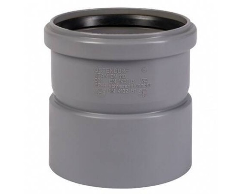 Муфта, Ostendorf, HT, HTAM, 110, насадная, PP, цвет-RAL 7037 серая пыль Муфта, Ostendorf, HT, HTAM, 110, насадная, PP, цвет-RAL 7037 серая пыль