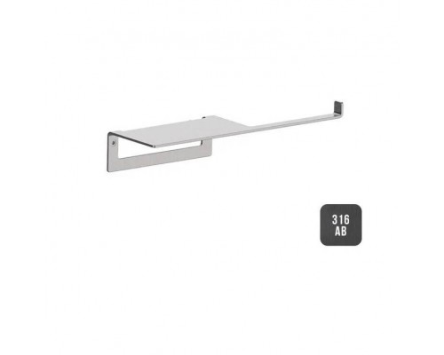 Бумагодержатель, Almar, Showers Accessories, с полкой, шгв 282-65,4-50, цвет-Absolute Black Brushed PVD Бумагодержатель, Almar, Showers Accessories, с полкой, шгв 282-65,4-50, цвет-Absolute Black Brushed PVD