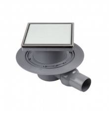 Трап, Pestan, Confluo Standard White Glass 1 , горизонтальный, DN-50, цвет решетки-белый, рамка-хром лянец