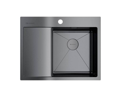 Omoikiri Akisame 65-R-GM Кухонная мойка нерж. сталь 65x51 см, цвет: вороненая сталь 4973098