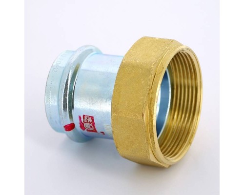 Муфта пресс-В с накидной гайкой и плоской прокладкой оцинкованная сталь Prestabo VIEGA 42х2"