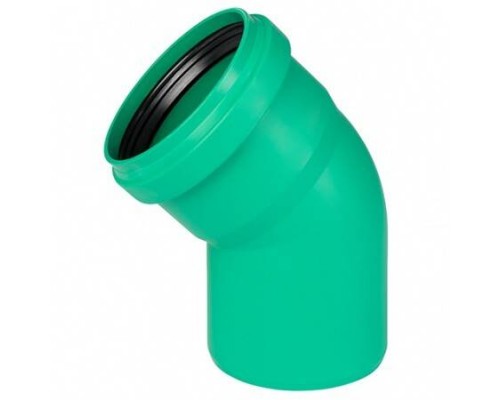 Отвод, Ostendorf, KG2000, KG2000B, 45°, 110, PP-MD, цвет-RAL 6017 зеленый, для усиленной канализации
