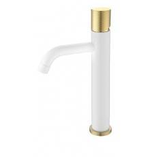 Boheme Stick Смеситель для раковины высокий, цвет: White Touch Gold 122-WG.2