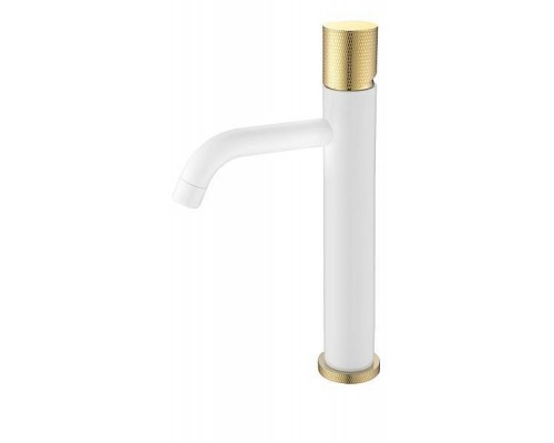Boheme Stick Смеситель для раковины высокий, цвет: White Touch Gold 122-WG.2