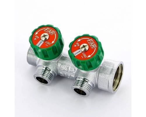 Коллектор НВ 3/4" FAR 2 выхода 1/2" Н 45 мм плоская прокладка Коллектор НВ 3/4" FAR 2 выхода 1/2" Н 45 мм плоская прокладка