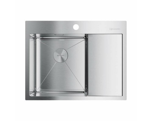 Мойка, OMOIKIRI, Akisame, шгв 650-510-200, отверстия для смесителя-1, чаша слева, цвет-нержавеющая сталь