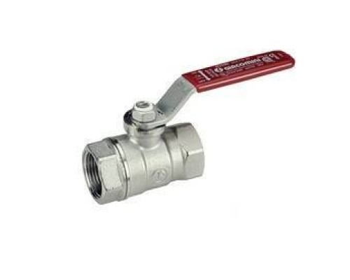 Кран шаровой, R250D, 4, ВВ, ручка-рычаг красный, хромированный