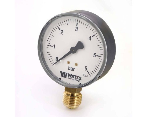 Манометр радиальный F+R200 WATTS Ind 1/2" 80 мм 6 бар