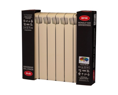 Rifar Monolit 500 8 секций, боковое подключение (айвори)