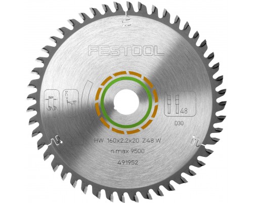 Пильный диск FESTOOL с мелким зубом 160x2,2x20 W48 (491952)