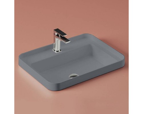 Раковина, Artceram, FUORI SCALA, шгв 605-455-153, отверстия для смесителя-1, цвет-Blue denim
