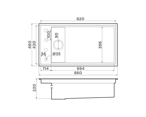 Omoikiri Kinaru Pro 86-U/I-CN Кухонная мойка Artceramic 86x46 см, цвет: canyon 4997025