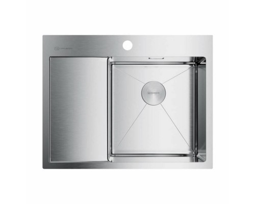 Мойка, OMOIKIRI, Akisame, шгв 650-510-200, отверстия для смесителя-1, чаша справа, цвет-нержавеющая сталь