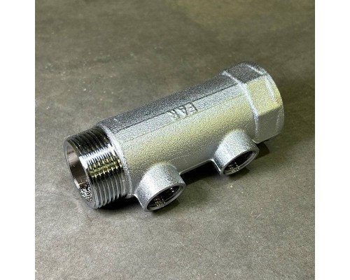 Коллектор 1 1/4" (ВР-НР) с 2 отв. 1/2" ВР (межосев. 50 мм)